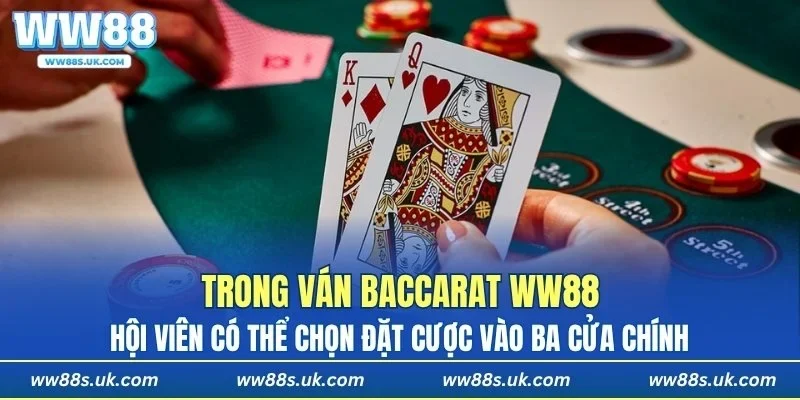 Hội viên có thể chọn đặt cược vào ba cửa chính
