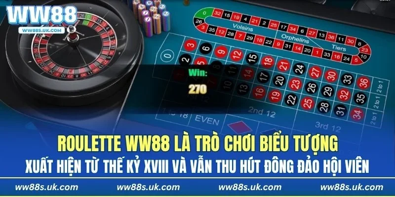 Roulette WW88 là trò chơi biểu tượng